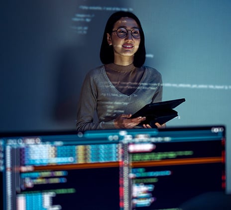 Women working in a technology environment